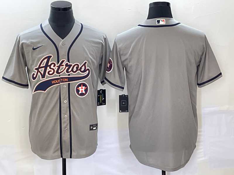 Men%27s Houston Astros Blank Grey Cool Base Stitched Baseball Jerseys->houston astros->MLB Jersey
